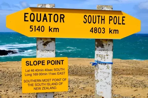 Slope Point, le point le plus méridional de l'île du Sud, côte des Catlins - Nouvelle Zélande