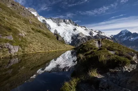 Sealy Tarns, étape lors de la montée à Mueller Hut - Nouvelle Zélande