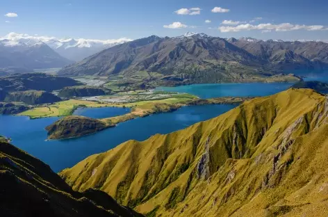 Belvédère du Roys Peak (1578 m) dominant le lac Wanaka - Nouvelle Zélande - 