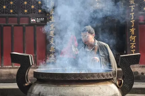 Offrande au temple de Manjushri à Chengdu - Chine