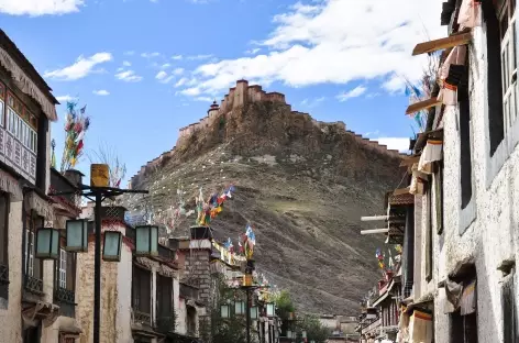 La vielle ville de Gyantsé dominée par la forteresse - Tibet