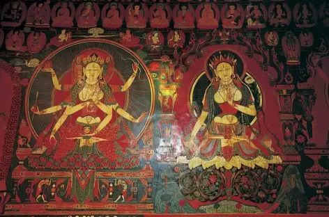 Fresques au monastère, Tibet