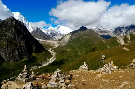 Pendant le trek, vue du Sha U La  - Tibet