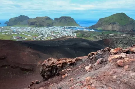 Mont Eldfell, fameux volcan né de l’éruption de 1973, Heimaey - Islande