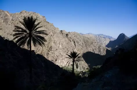 Marche dans les montagnes du Wadi Bani Awf - Oman