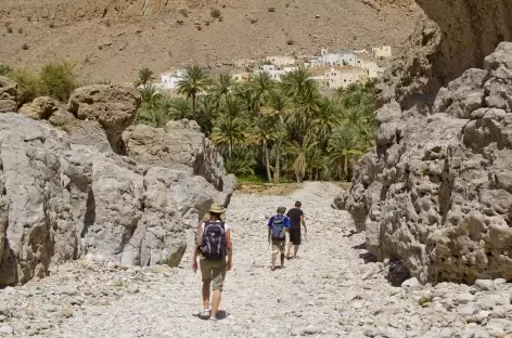 Trek vers le village de Bidah, entrée du Wadi Bani Khalid - Oman