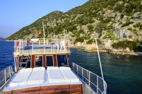 Excursion en caïque dans la baie de Kekova, Lycie - Turquie