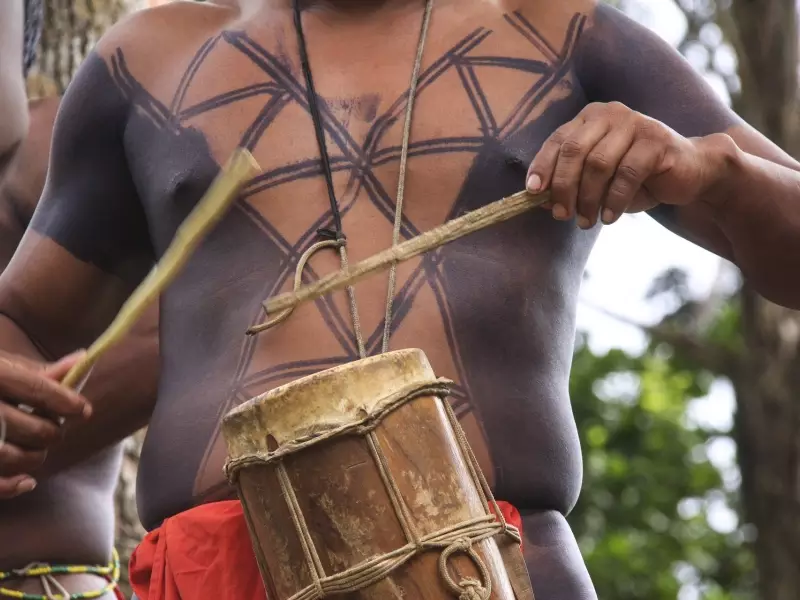 Peintures corporelles chez les Emberas - Panama, &copy; Julien Freidel - TIRAWA 