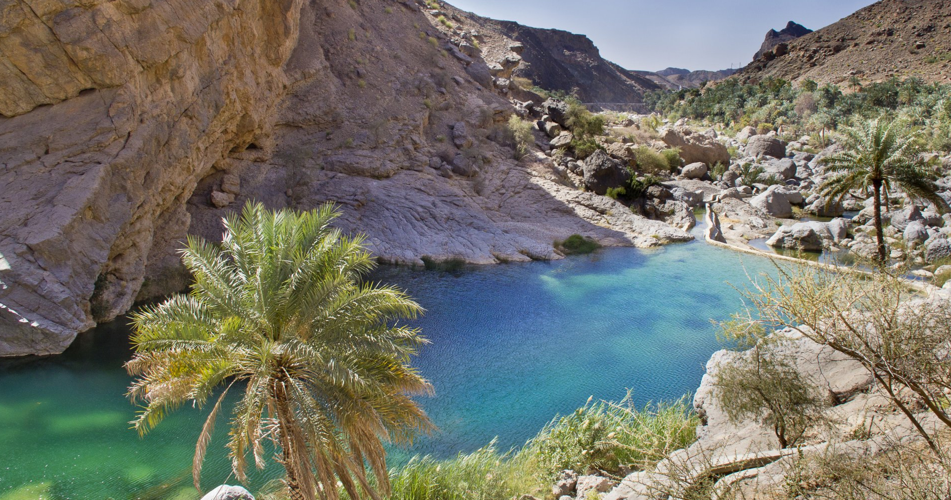 Piscine naturelle dans le Wadi Bani Khalid