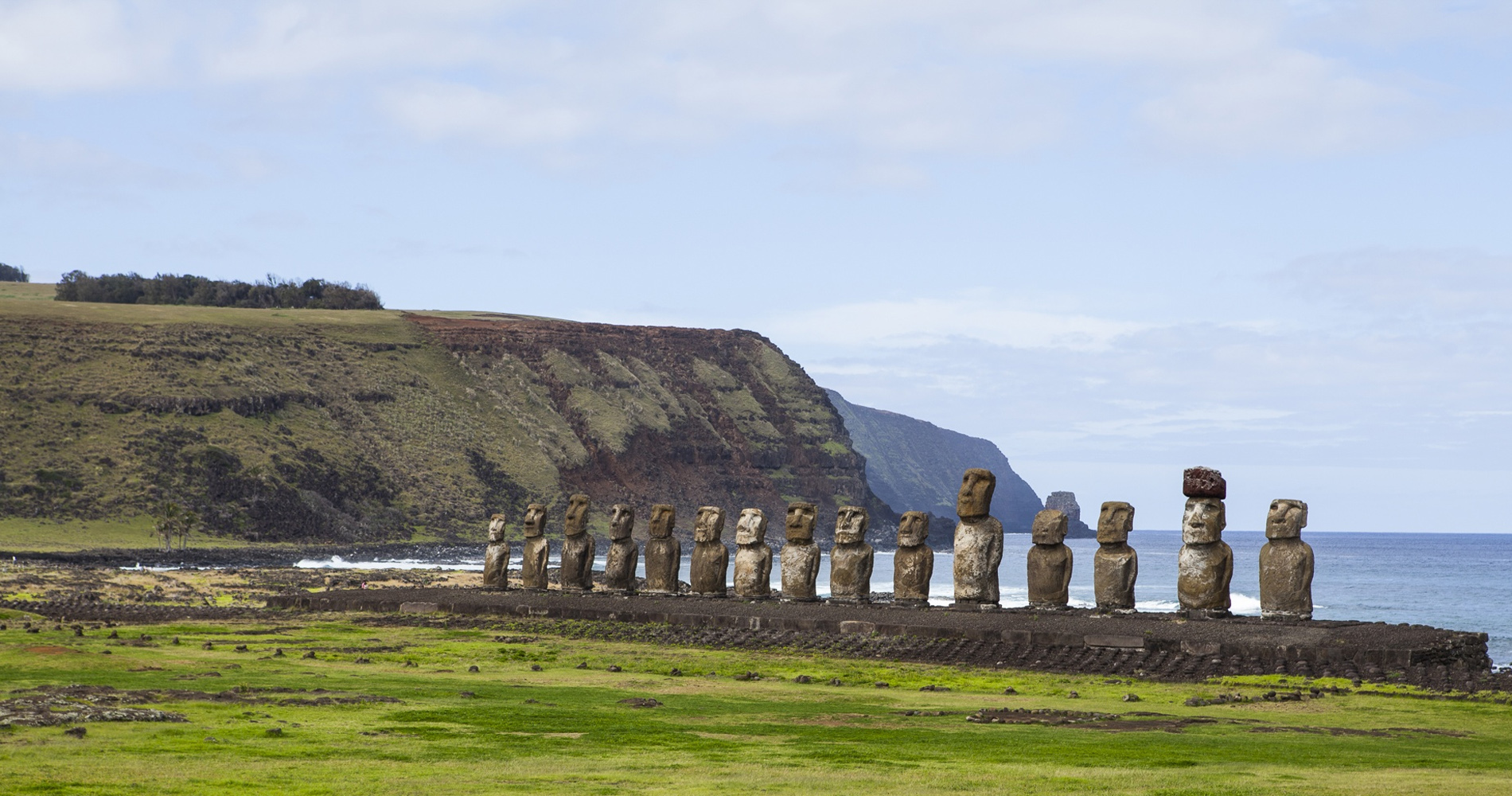 Ile de Pâques, site d'Ahu Tongariki 