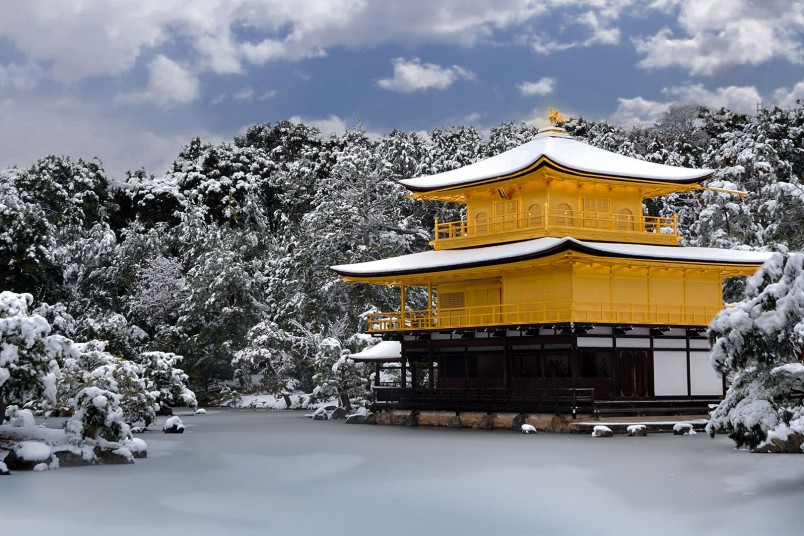 Pavillon d'or Kyoto Japon Neige