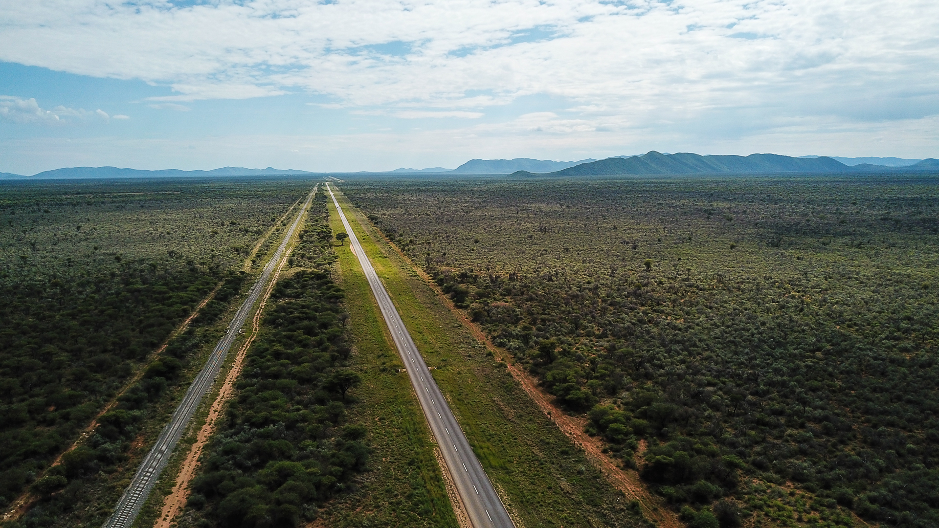 route droite entre Windhoek et Otjiwarongo