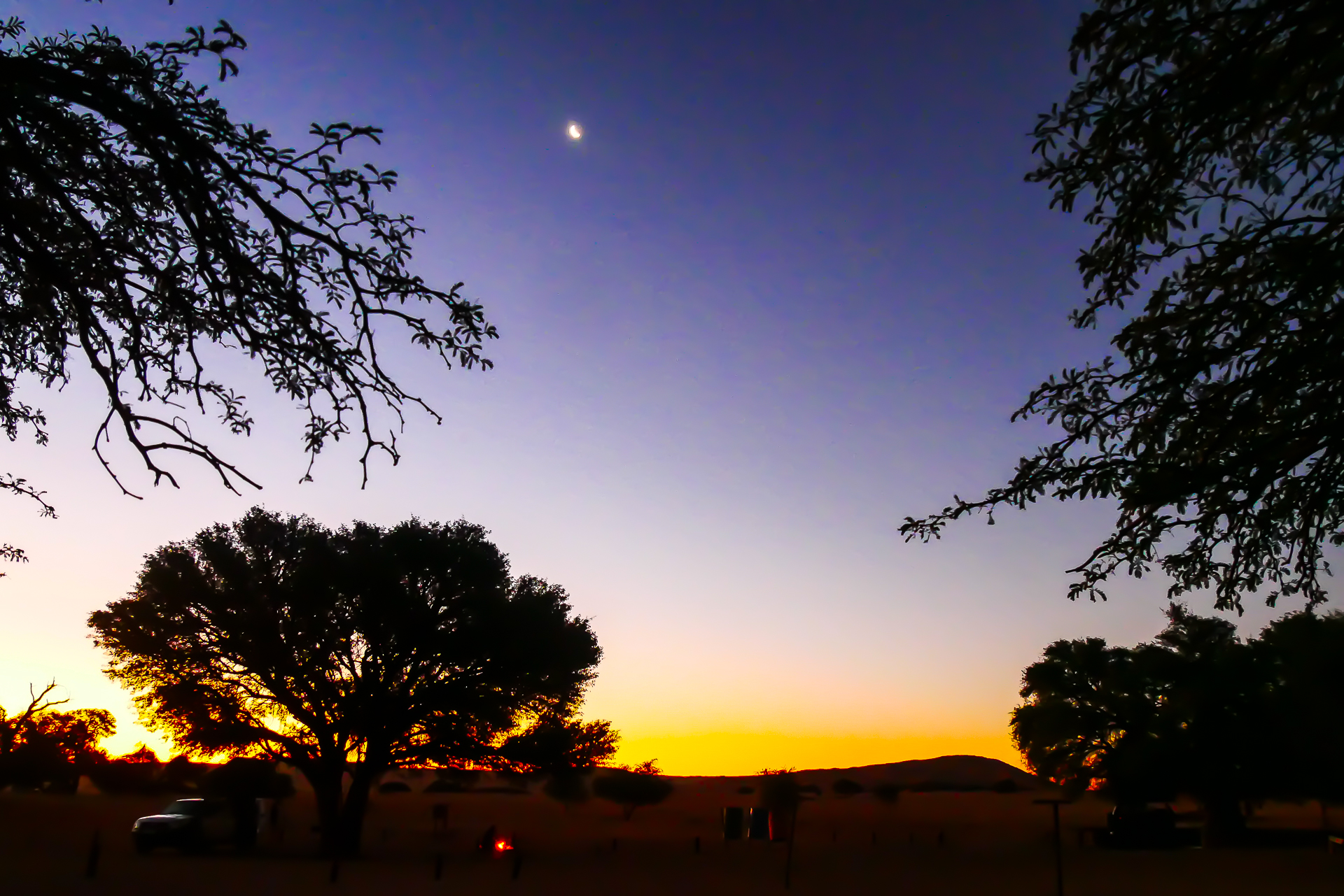 coucher du soleil sesriem Namibie