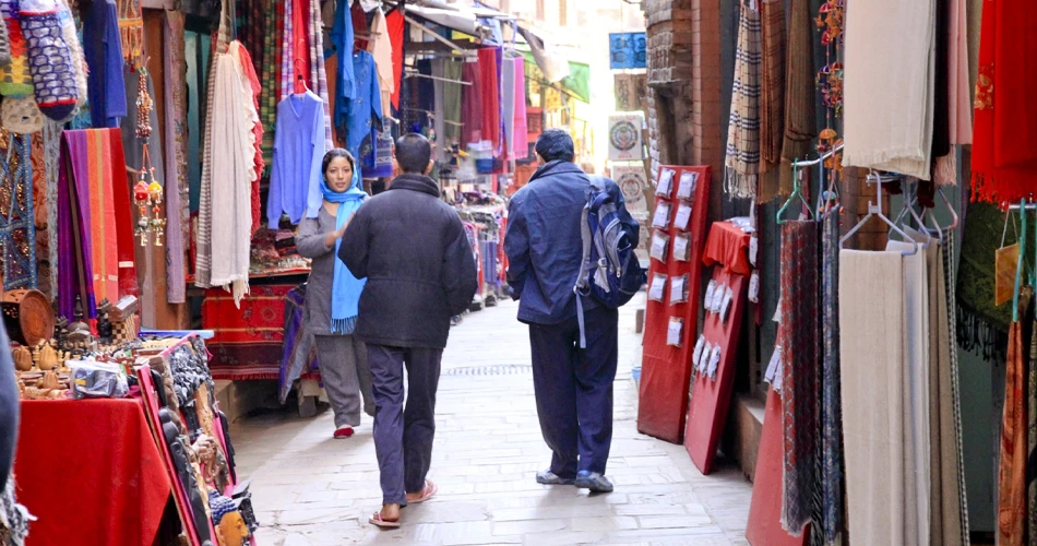 Dans les ruelles à Katmandou