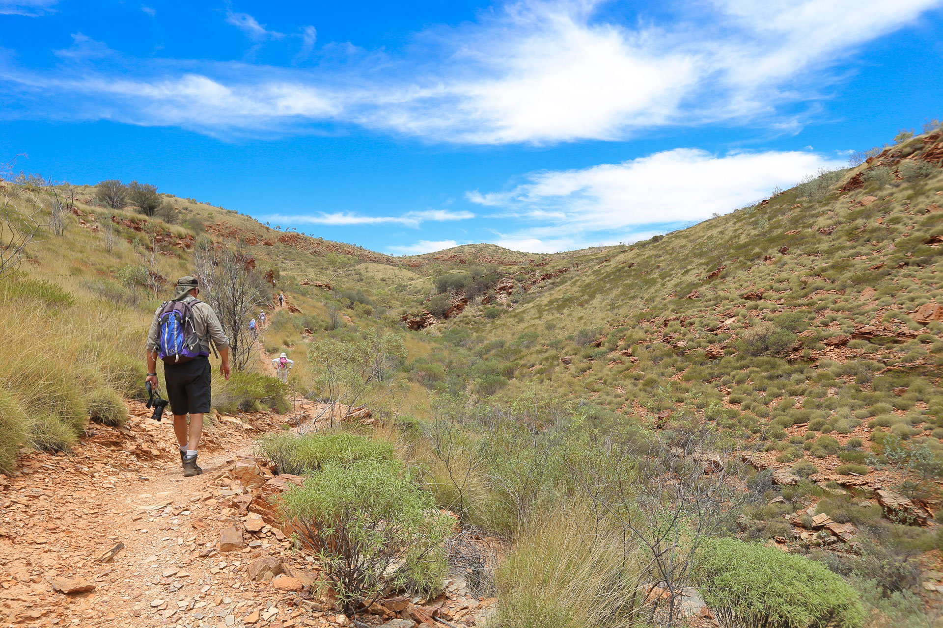 Début de la montée au col - D’Alice Springs à Glen Helen