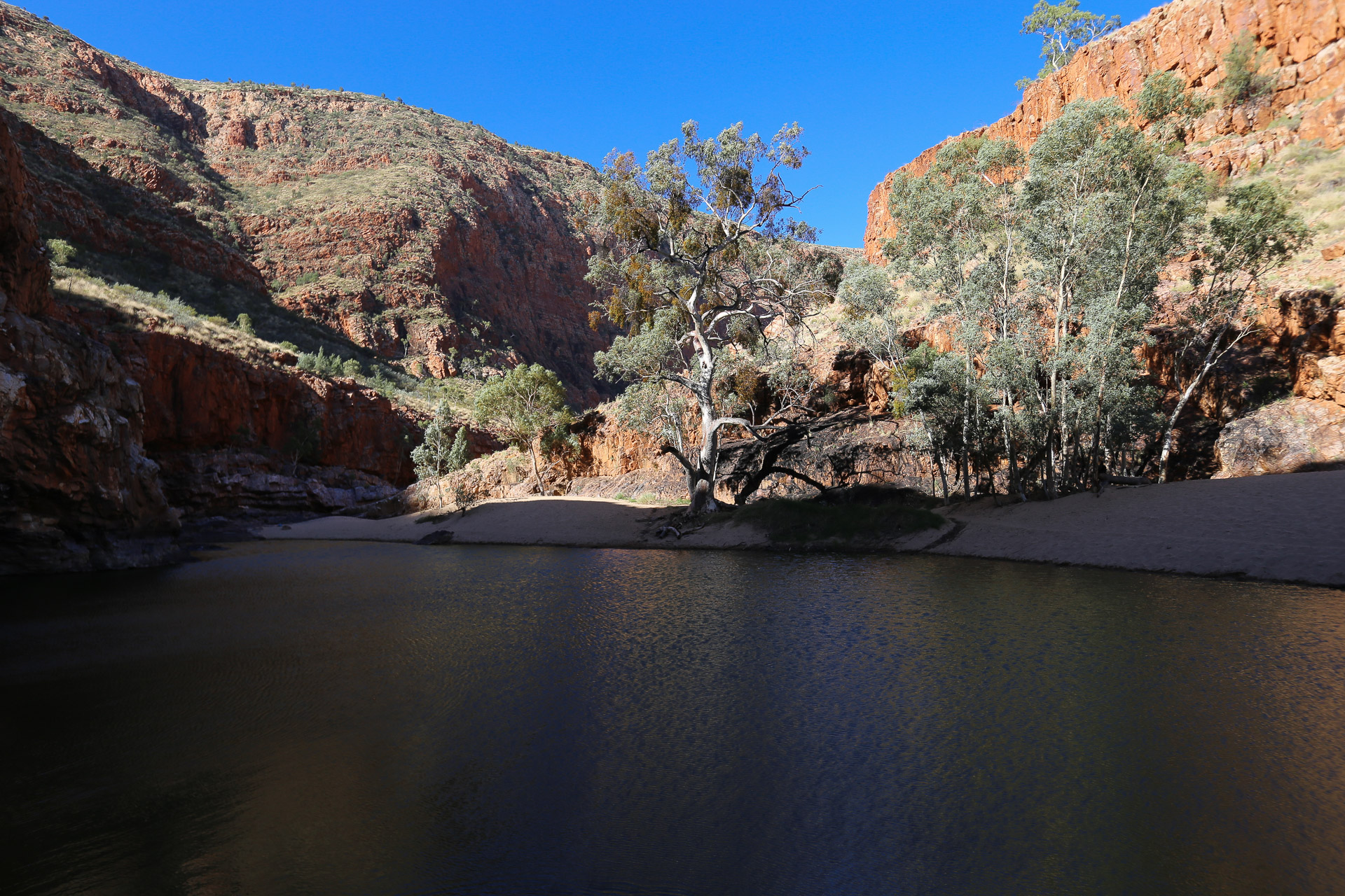 Terme de cette balade, la piscine naturelle d’Ormiston. L’eau est glaciale ! - D’Alice Springs à Glen Helen