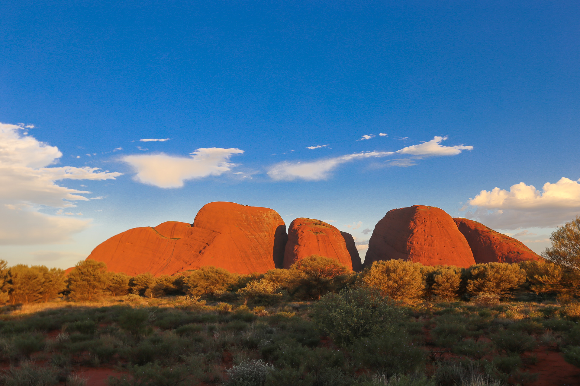 Coucher de soleil sur Kata Tjuta