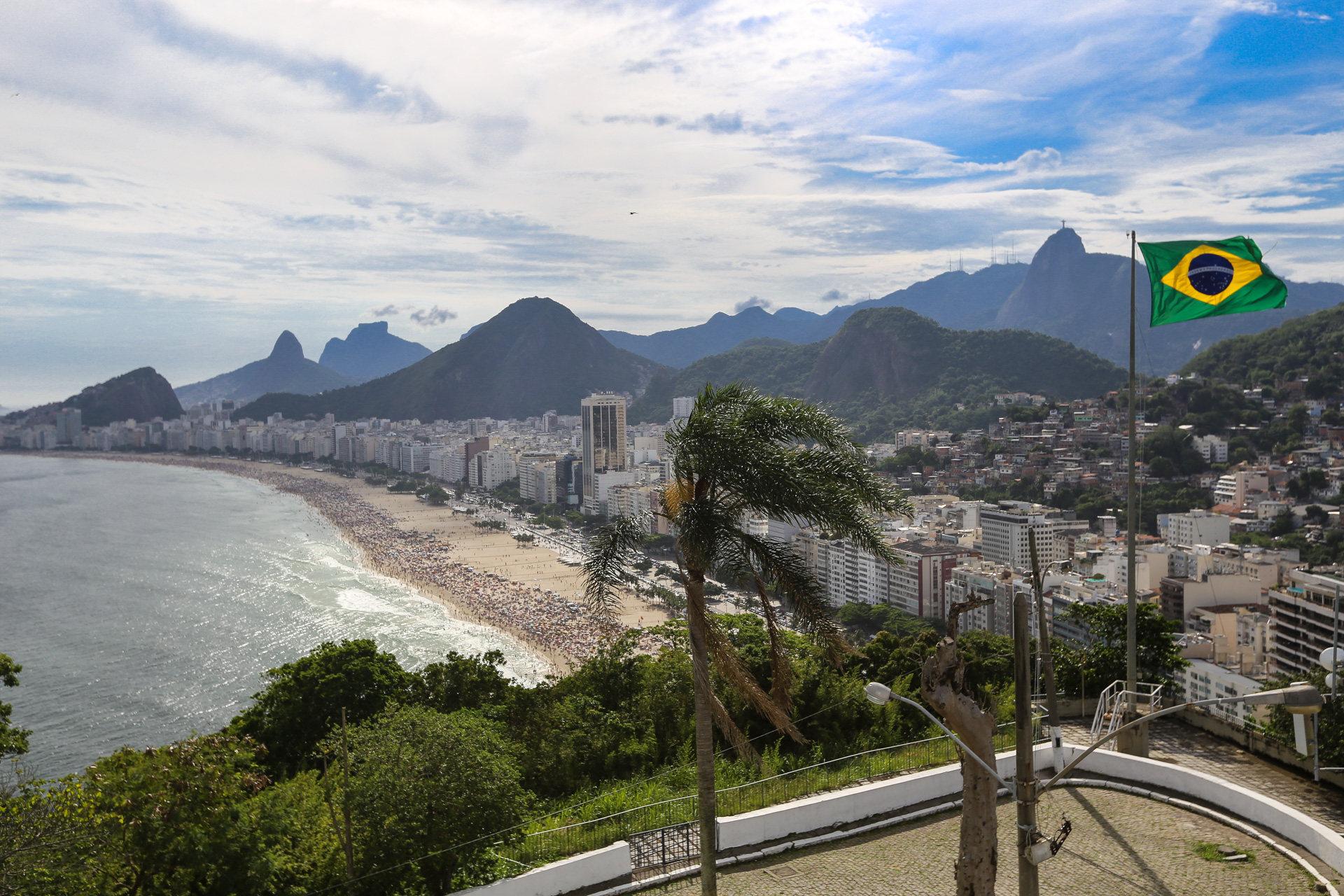 La plage de Copacabana depuis le fort de Leme