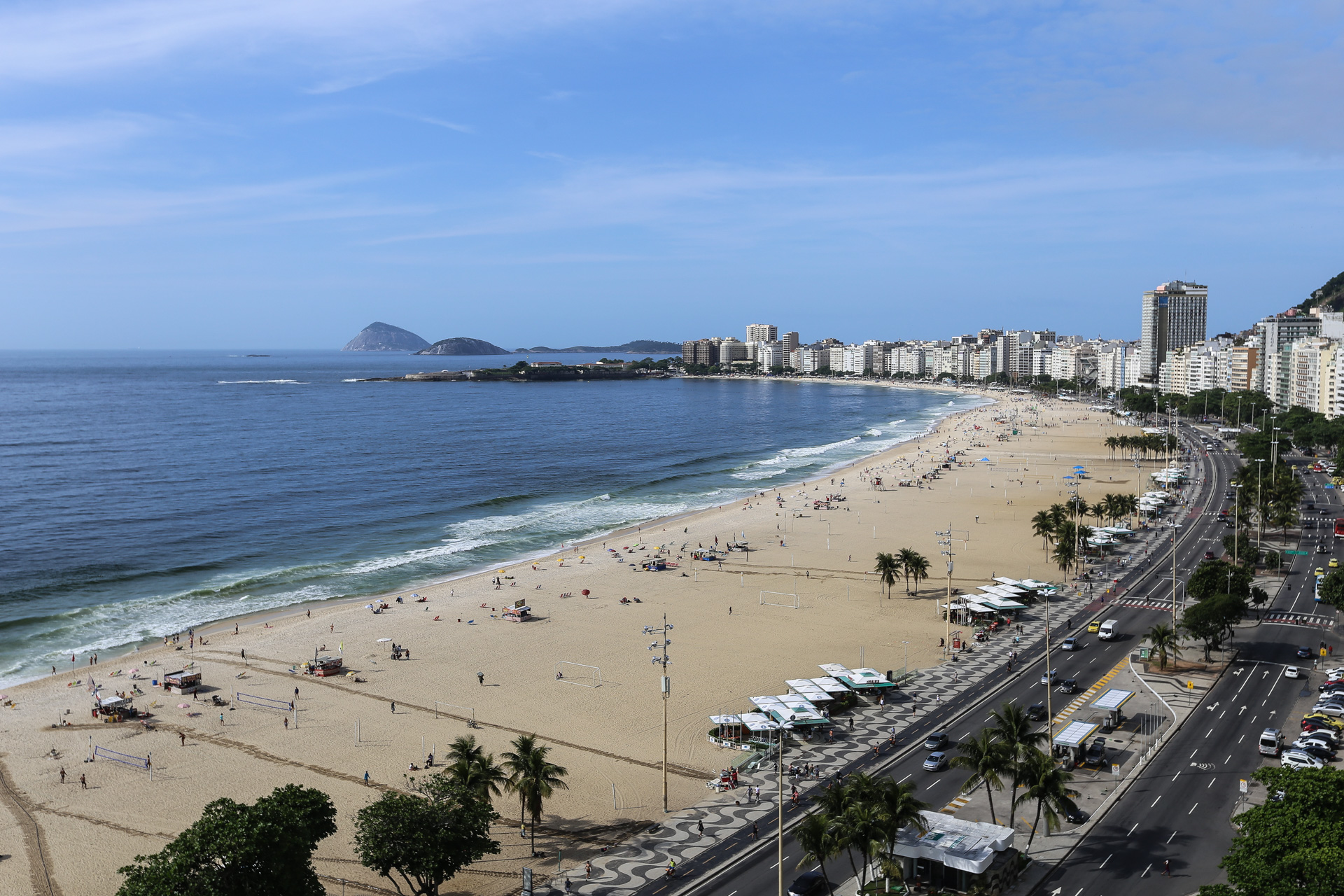 Depuis le toit terrasse / piscine de notre hôtel à Copacabana