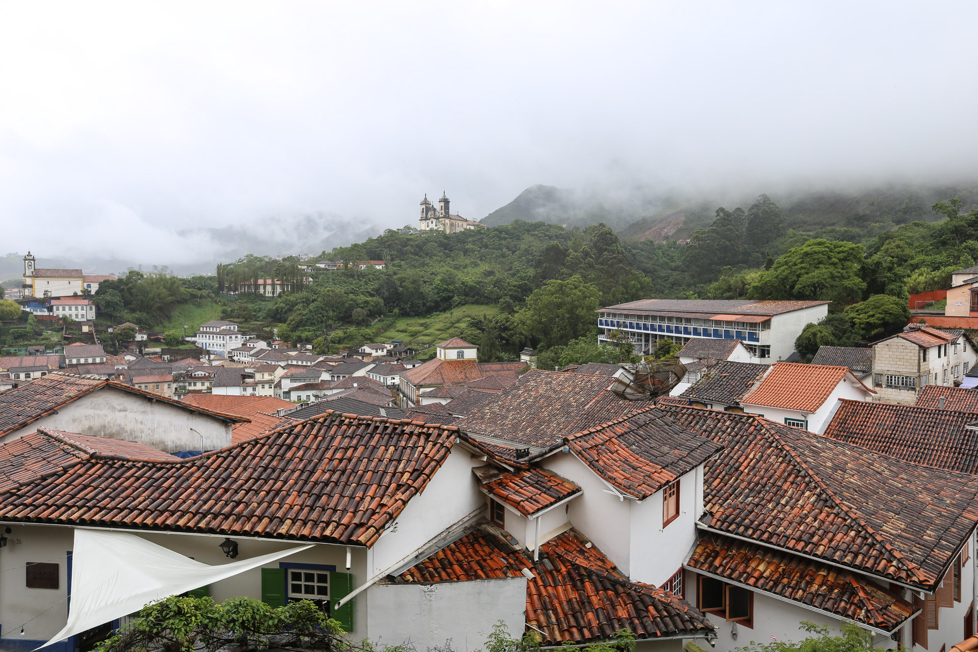 Depuis le théâtre, vue sur la ville ouro preto