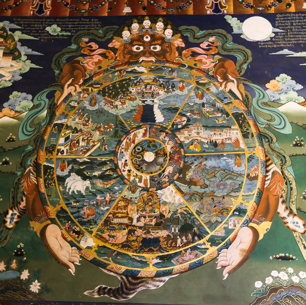  belle roue de la vie, dzong de Trongsa