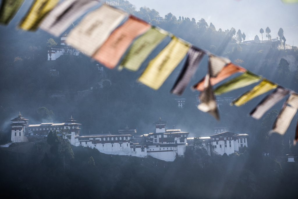La face Ouest du dzong de Trongsa