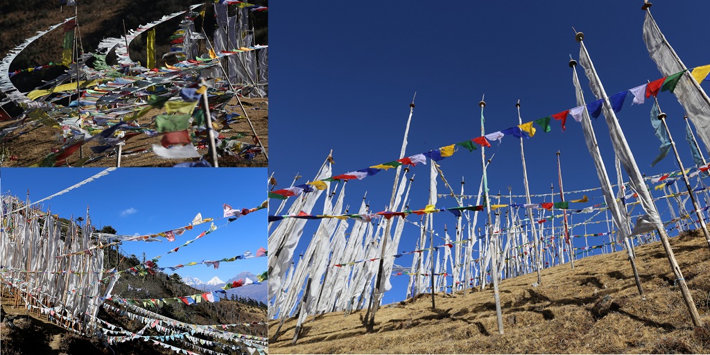 Drapeaux au vent Bhoutan