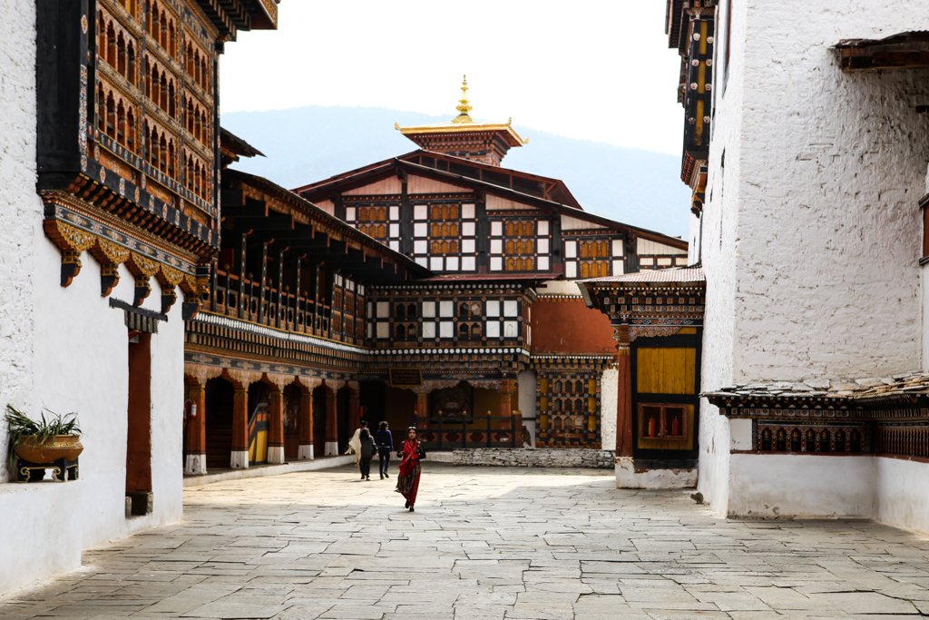 Cour centrale du Dzong de Paro