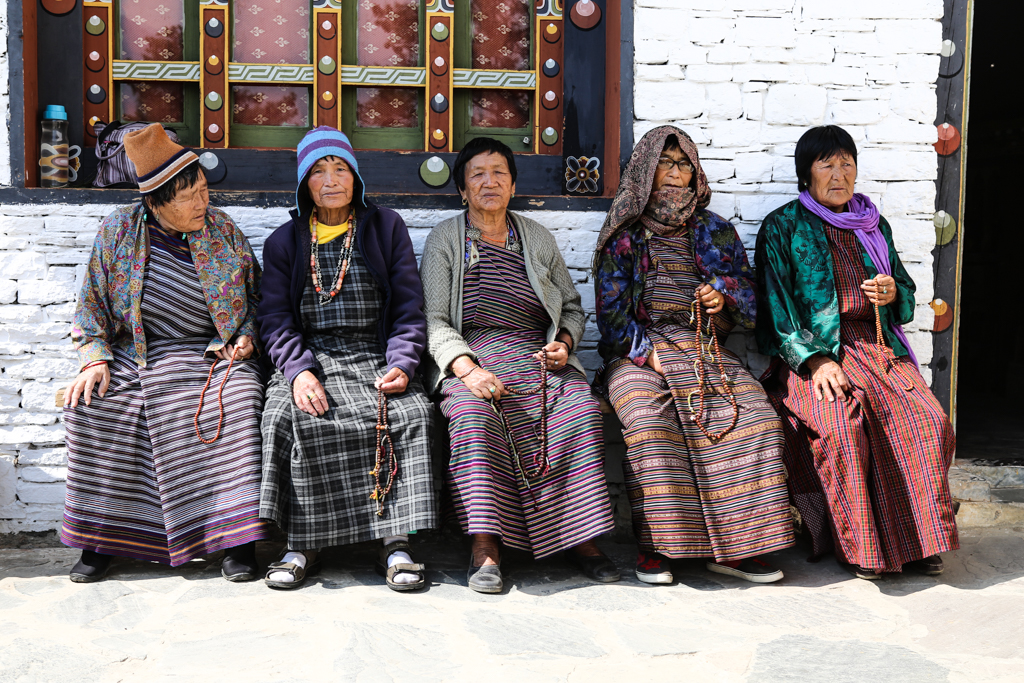 Villageoises au temple de Changankha, Thimphu