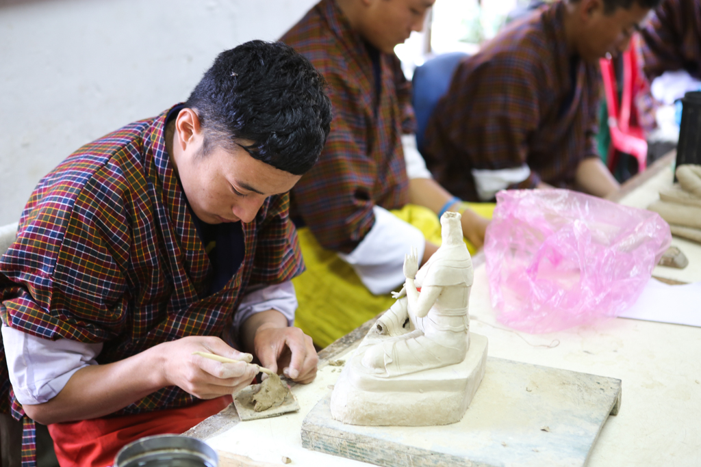 Etudiant en sculpture, Thimphu
