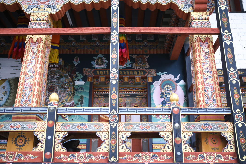 Entrée d'un temple du Dzong de Thimphu
