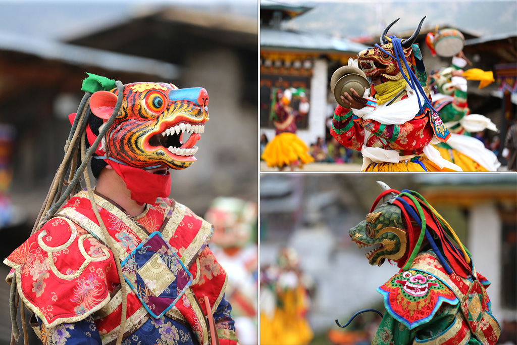 Masques traditionnels au festival d'Ura