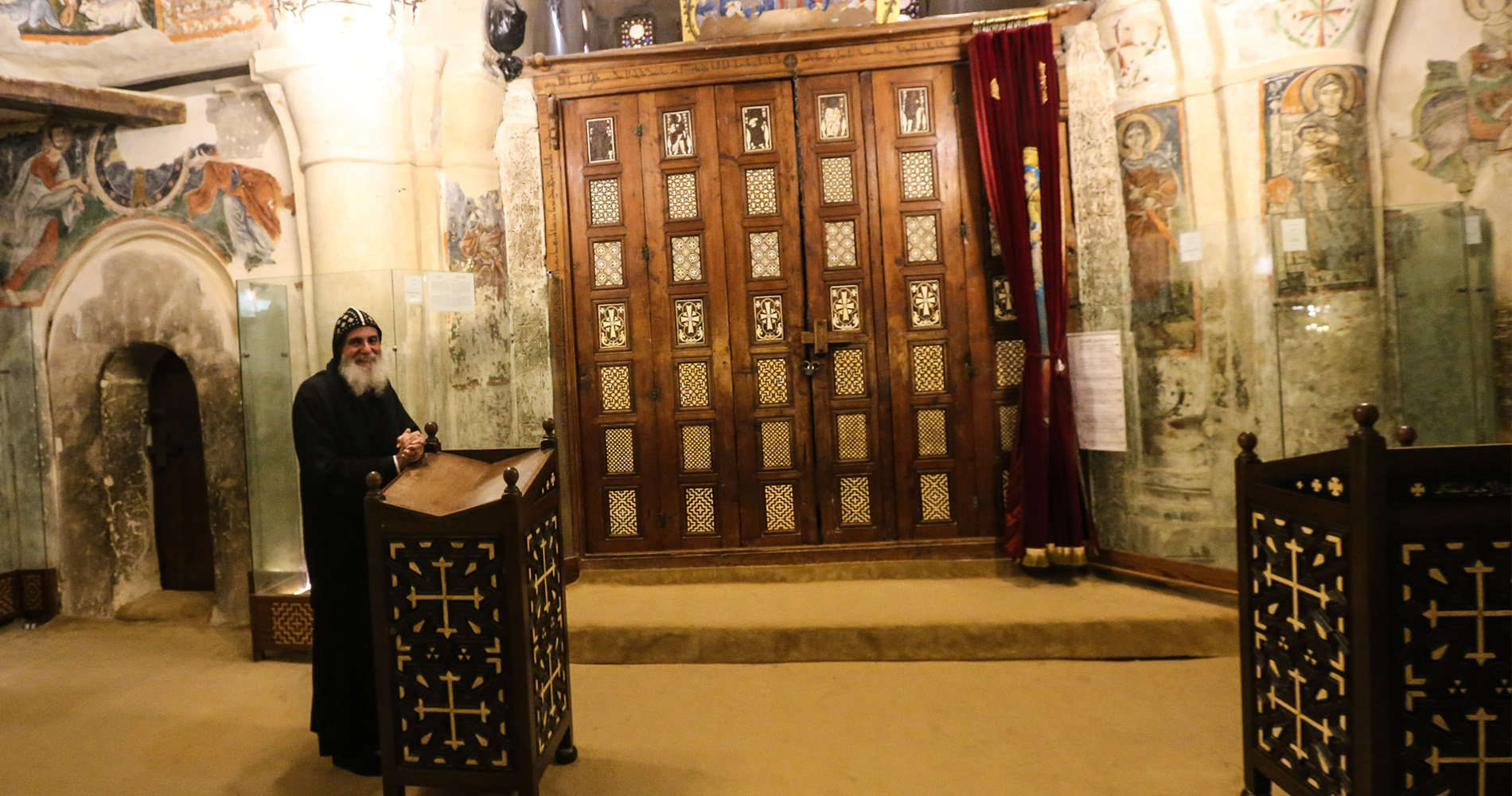 Dans l’église du monastère de Sainte Mary El Sourian