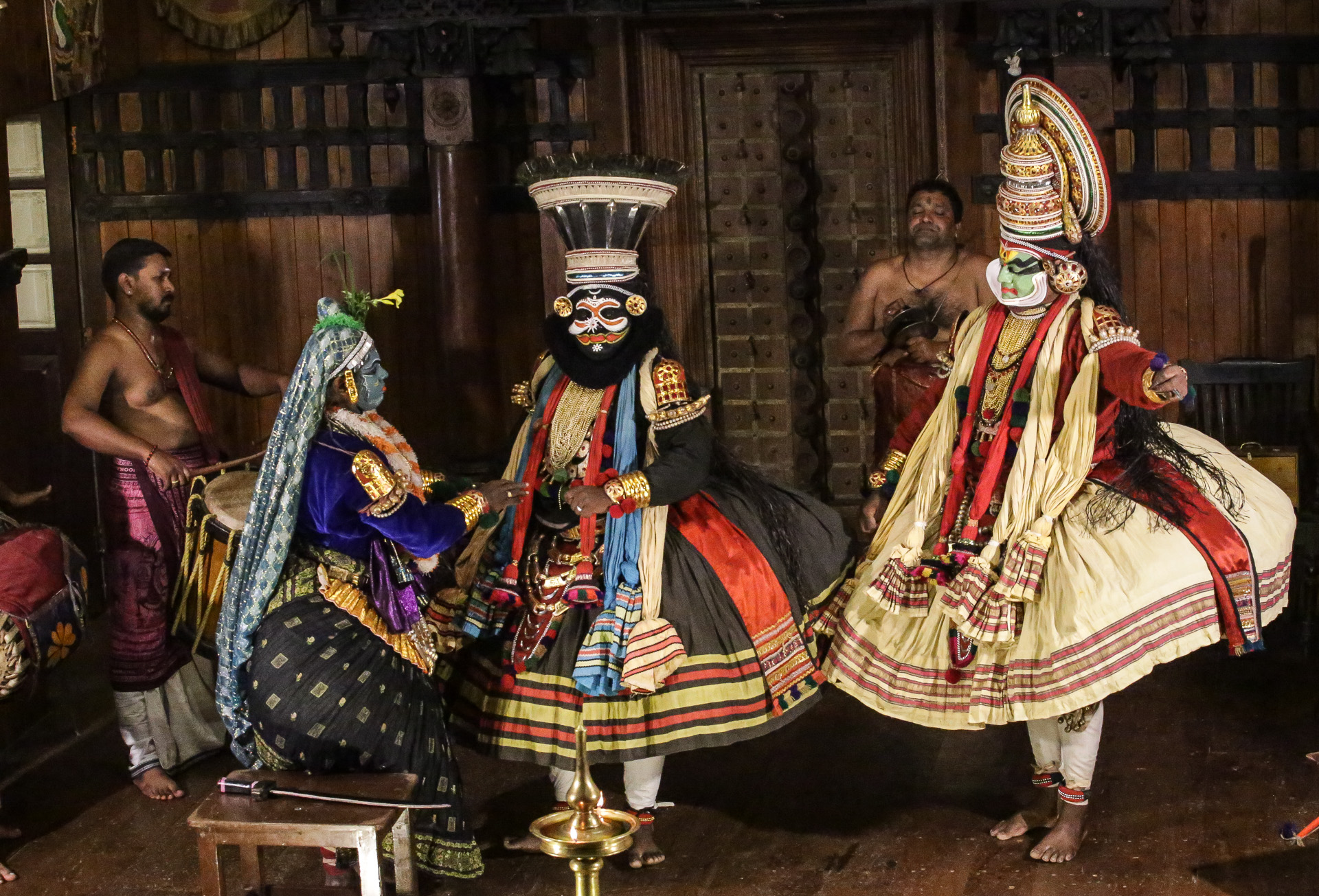 Trois des protagonistes kathakali