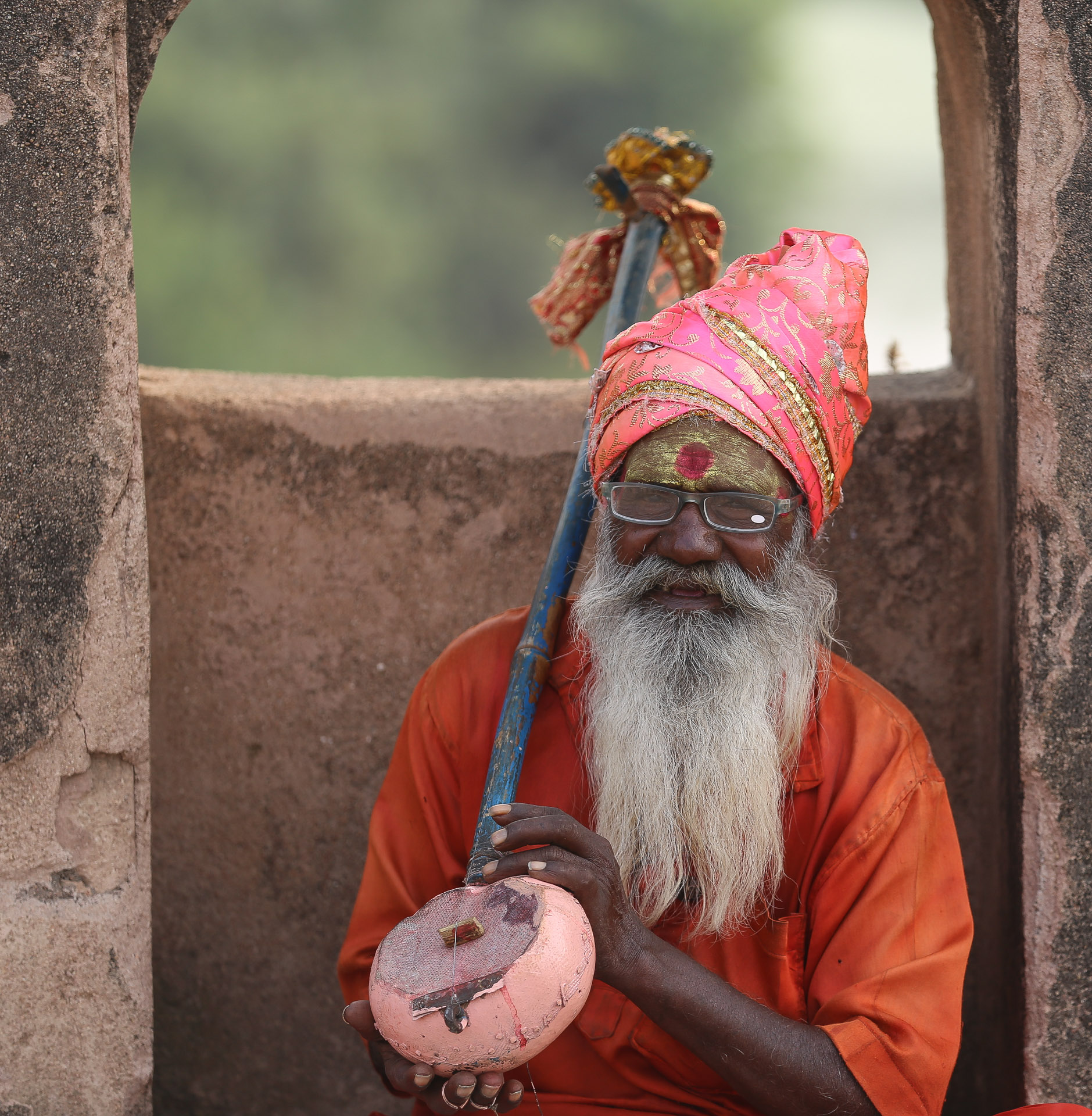 Dans la cour du Raj Mahal, une sorte de palais des vents - Orchha