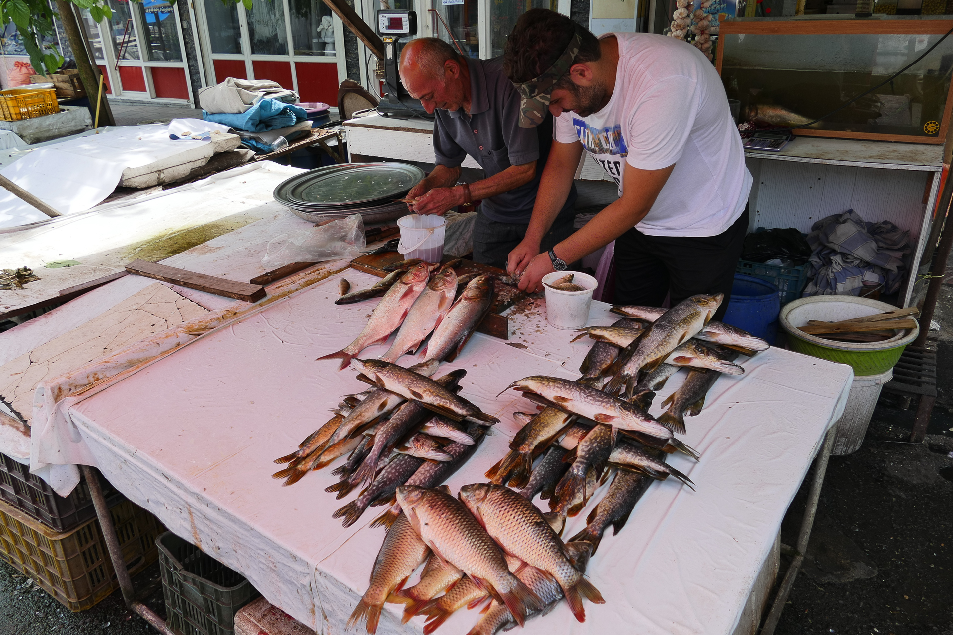 Pêcheurs sur le marché