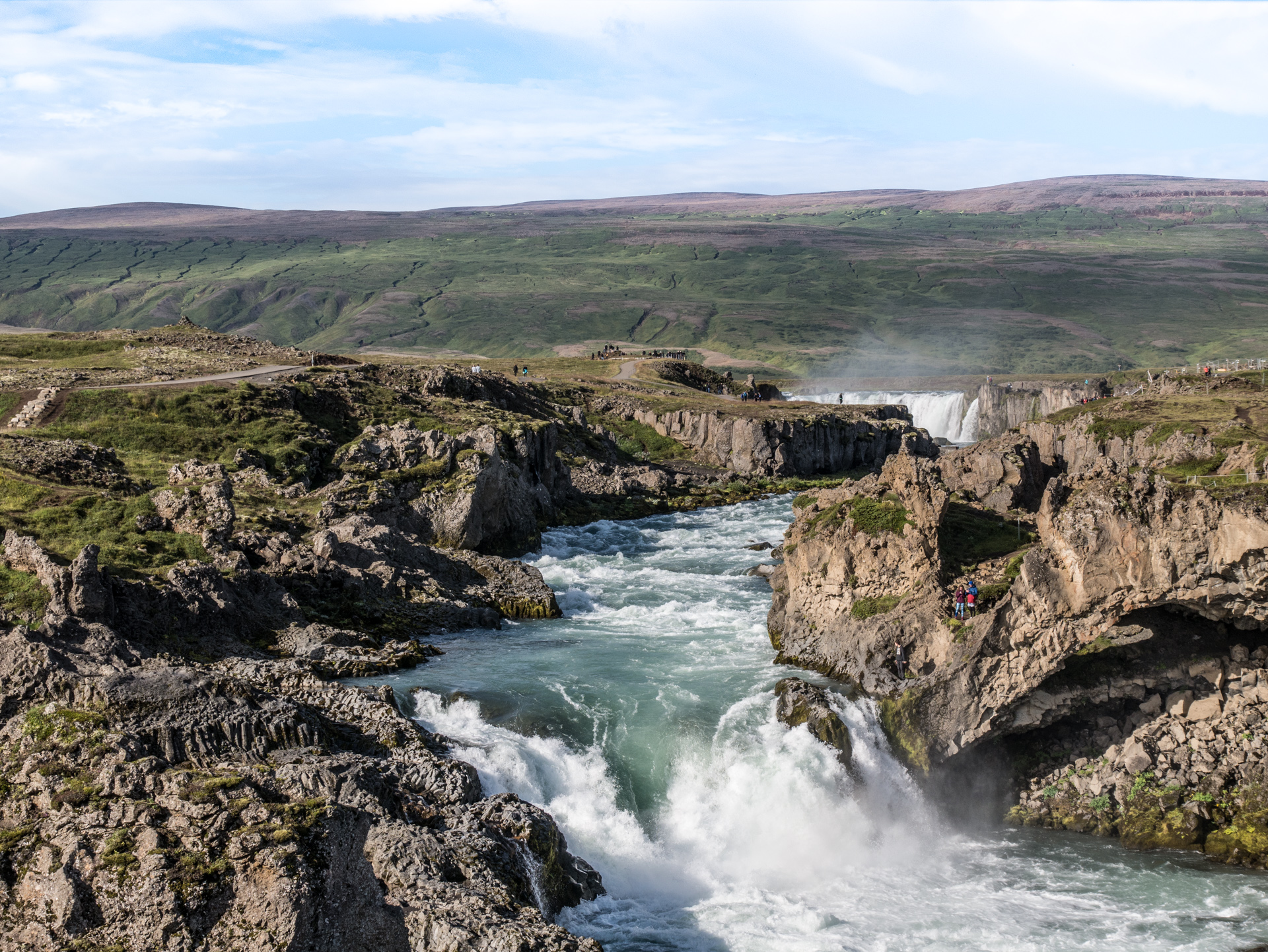 À l'approche des chutes de Godafoss