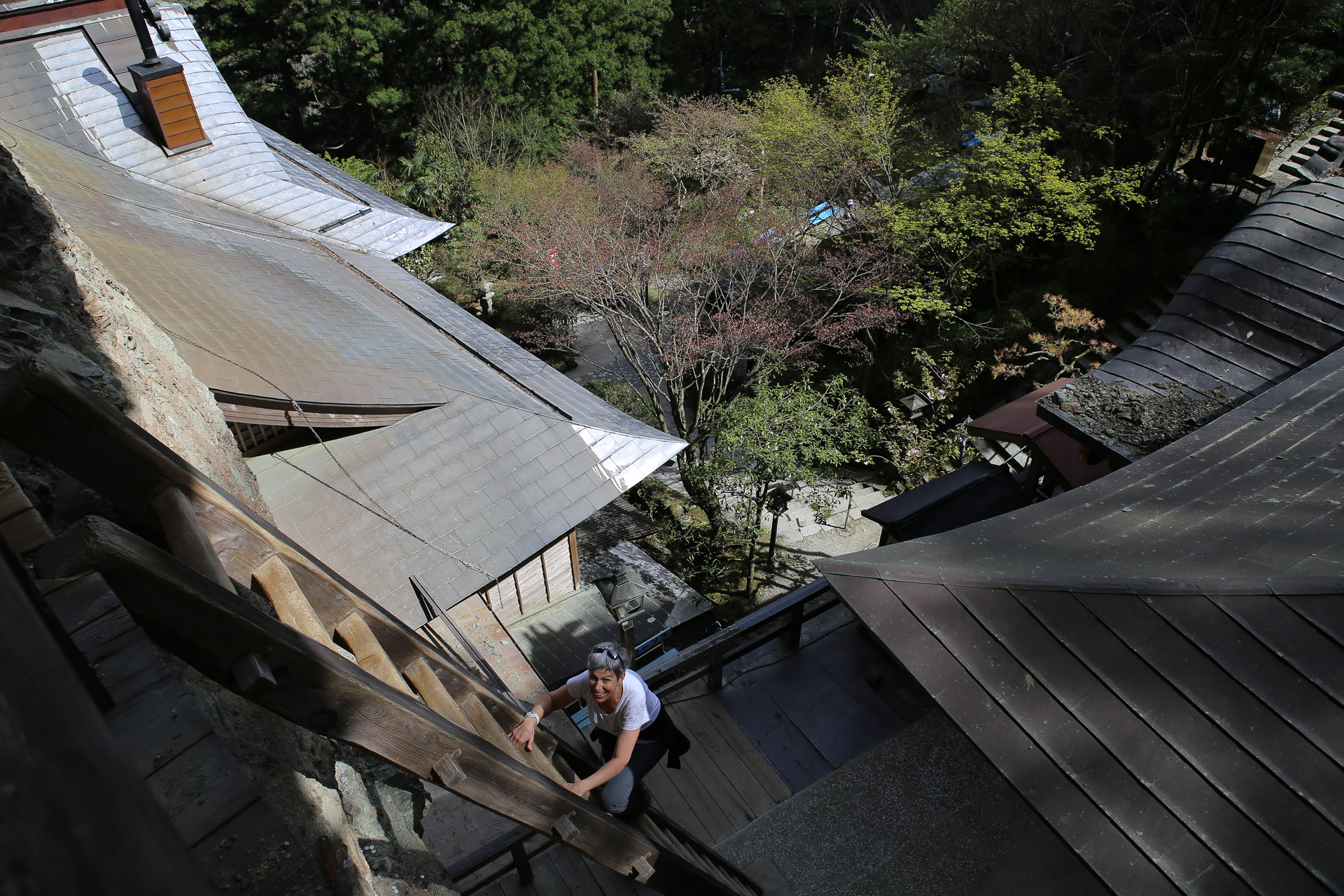 escalier grotte Iwaya-ji