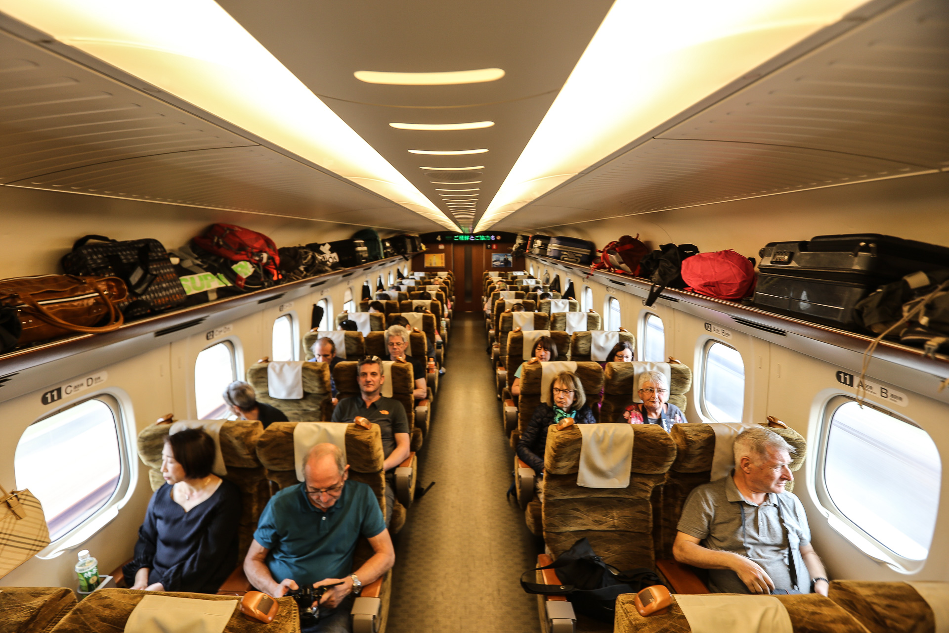 Ambiance confortable à bord d’un Shinkansen