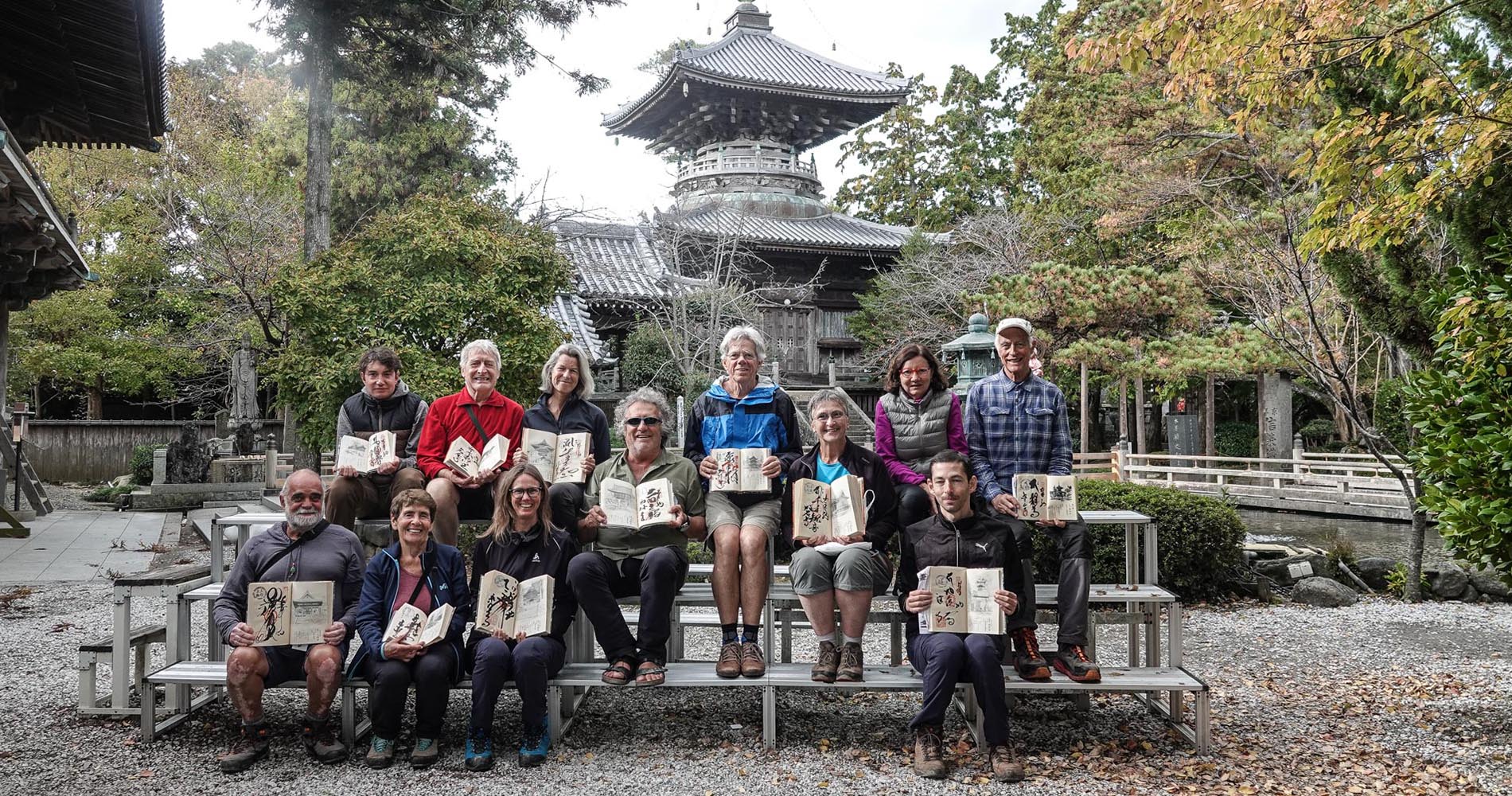 Exposition de nos Nokyochos dûment estampillés dans les 88 temples