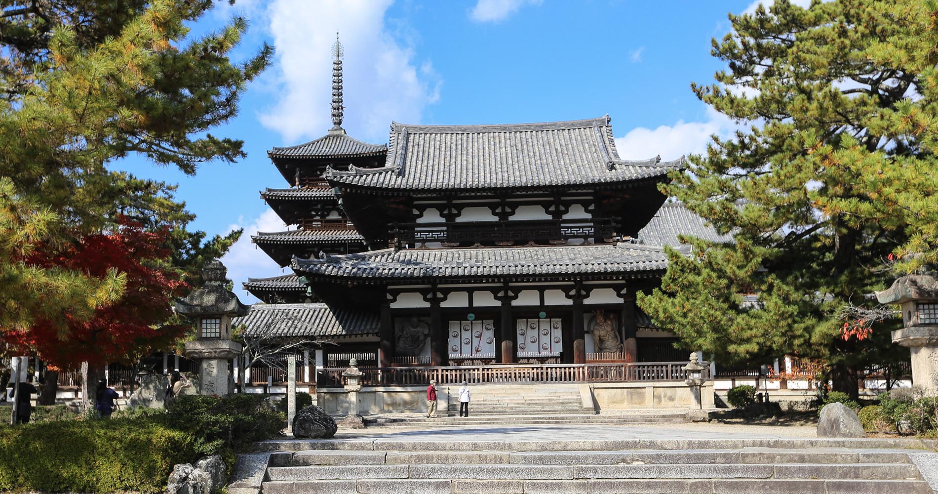 Arrivée au temple d’Horyuji