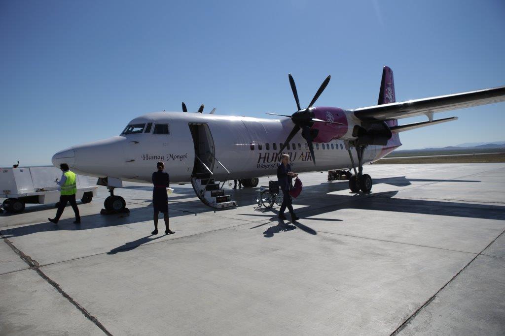 Les vols intérieurs en Mongolie s’effectuent avec des Fokker 50 ou des ATR 