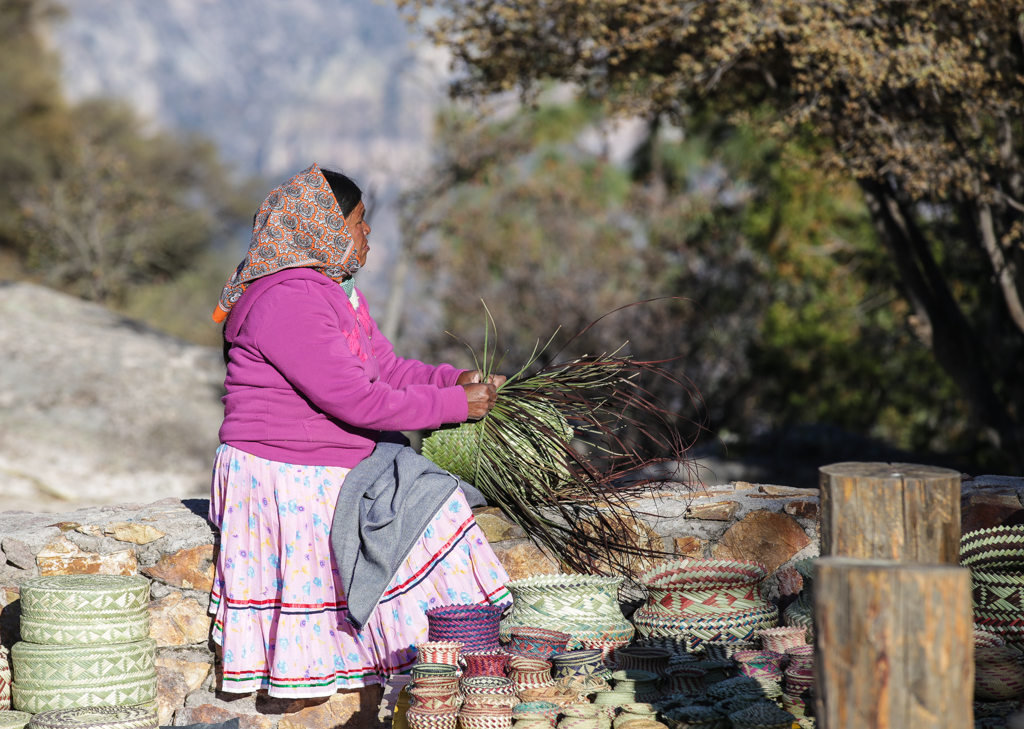 Les Tarahumaras sont spécialisés dans la vannerie - Barrancas del Cobre