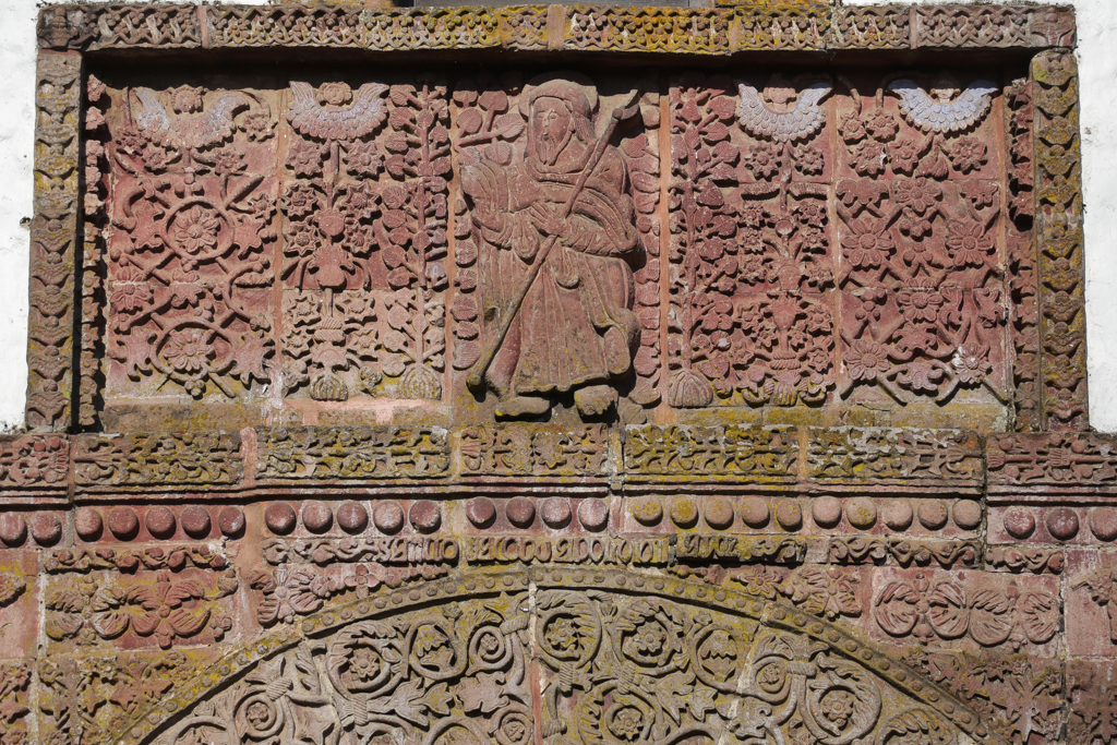 Détail du fronton de l’église - Tzararacua et Angahuan