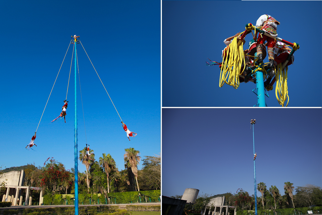 Préparatifs et exécution du saut des « voladores » - El Tajin