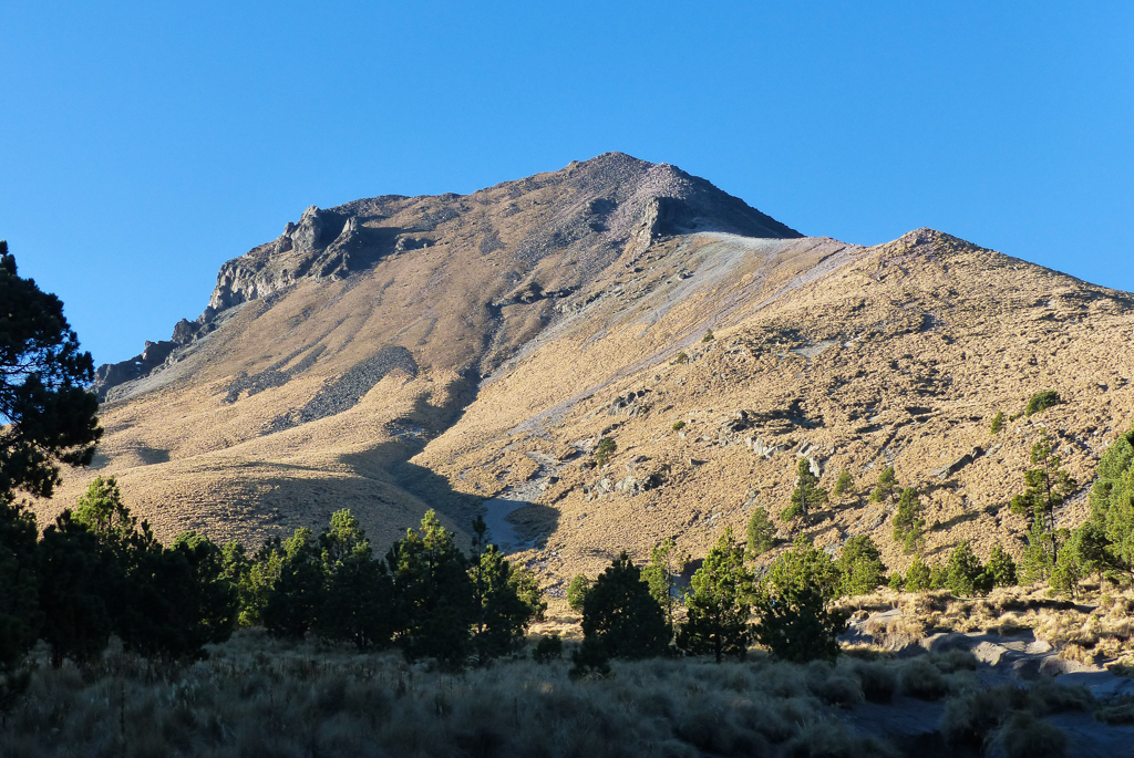 A la sortie de la forêt, vue sur l’arête qui mène au sommet - La Malinche