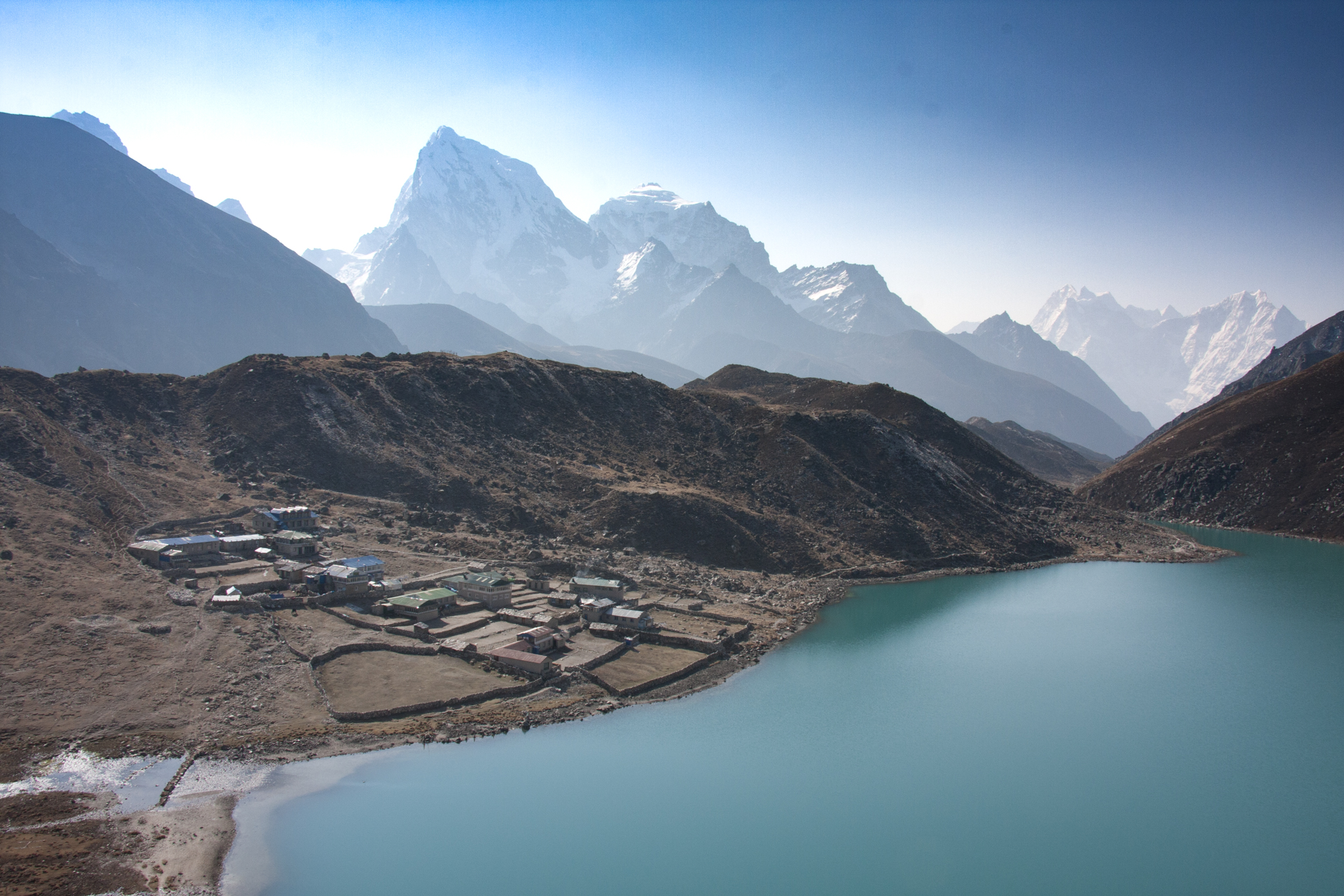 En montant au Gokyo Peak (photo prise au matin lors d'un précédent voyage) - Le Gokyo Ri