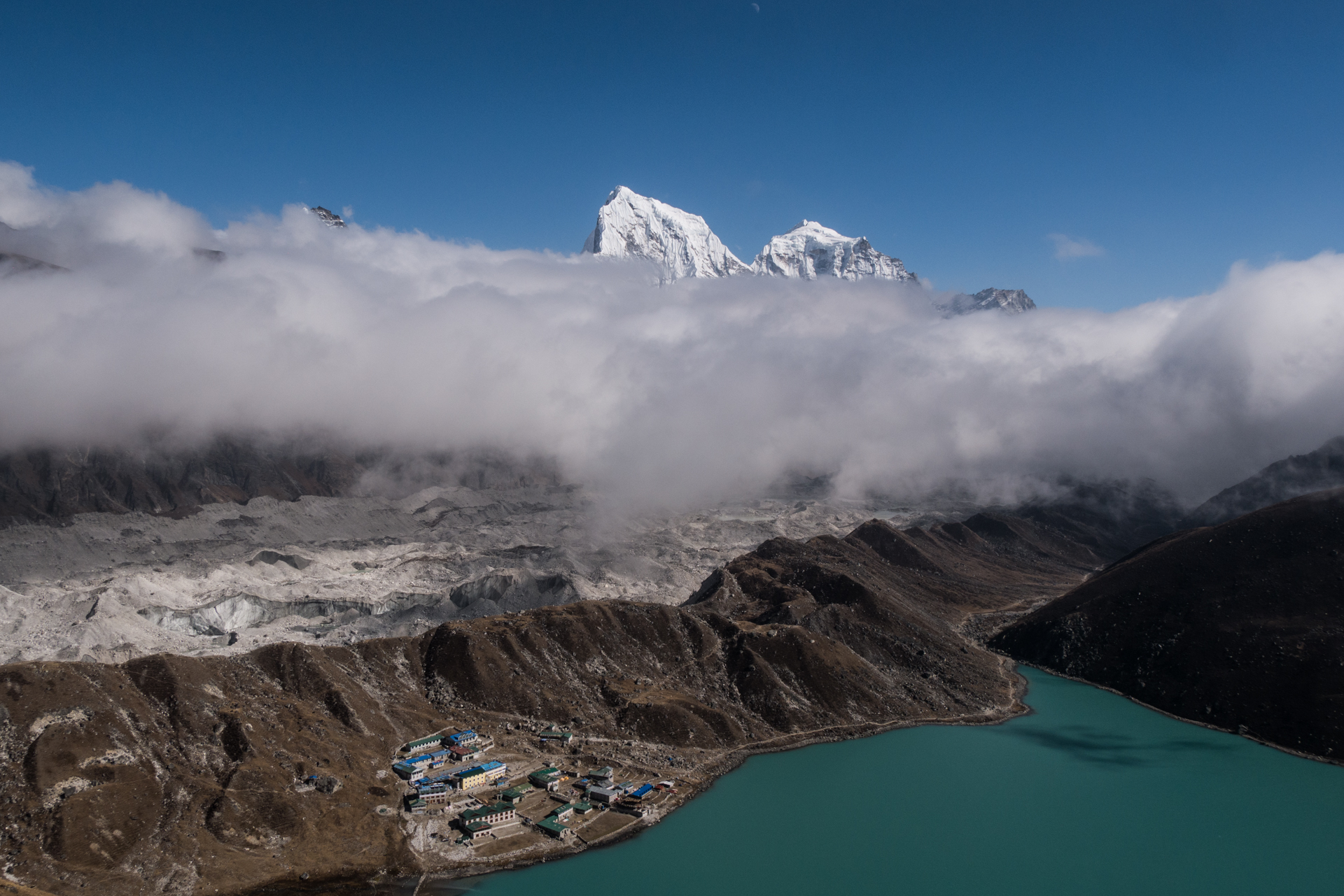 Les nuages nous privent de la vue - Le Gokyo Ri