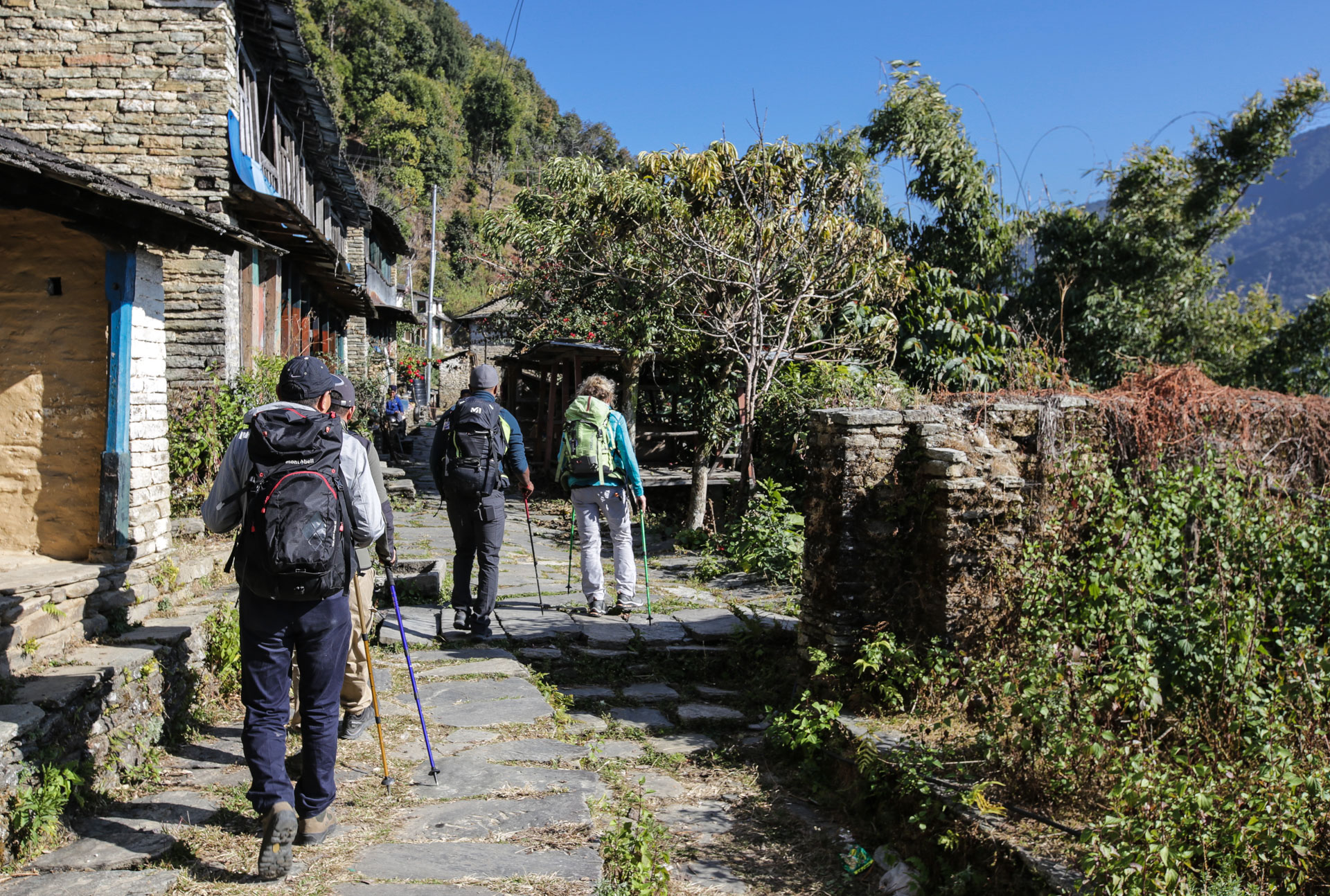 En route pour le versant Sud du massif de l’Annapurna