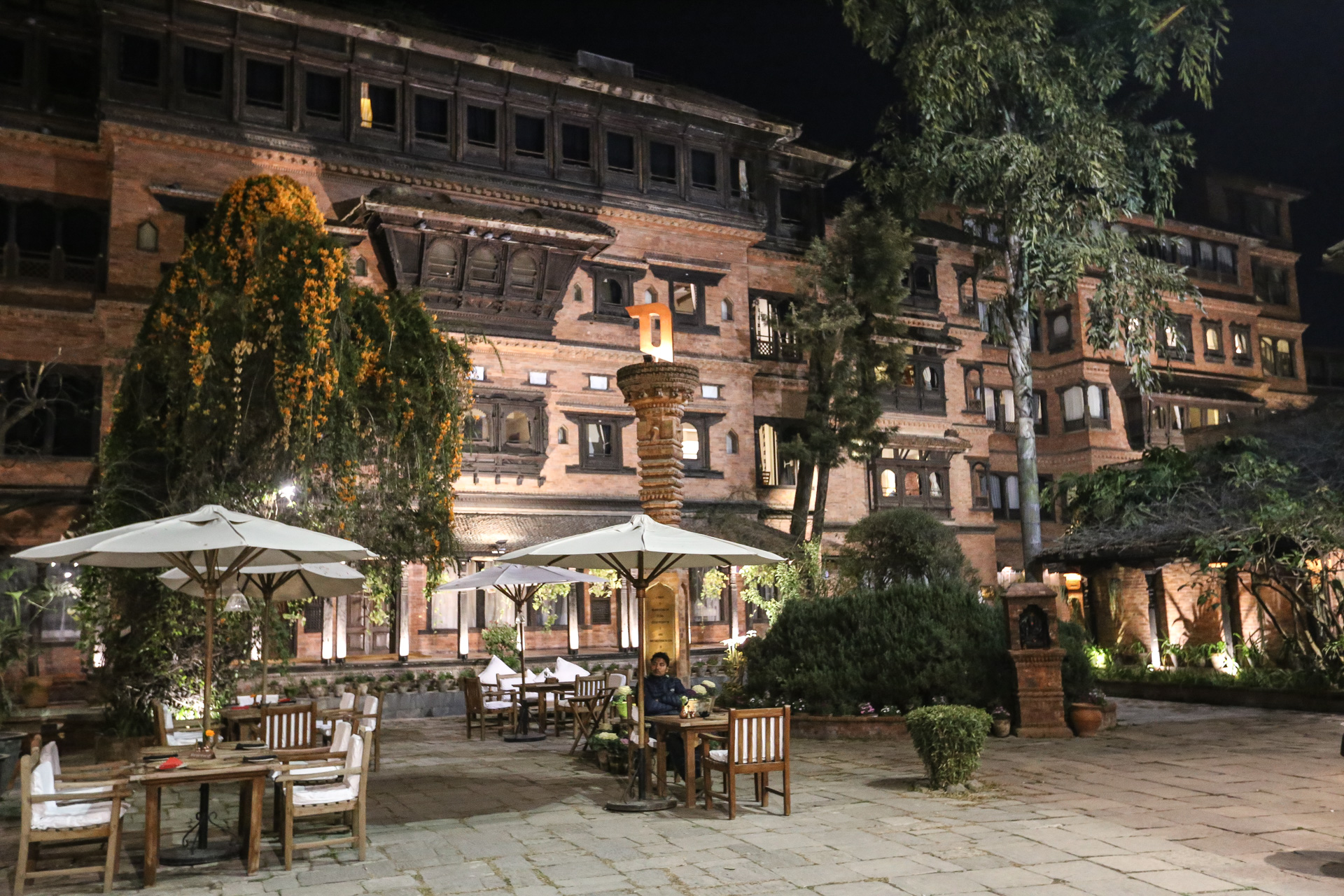 Cour intérieur de l’hôtel Dwarika